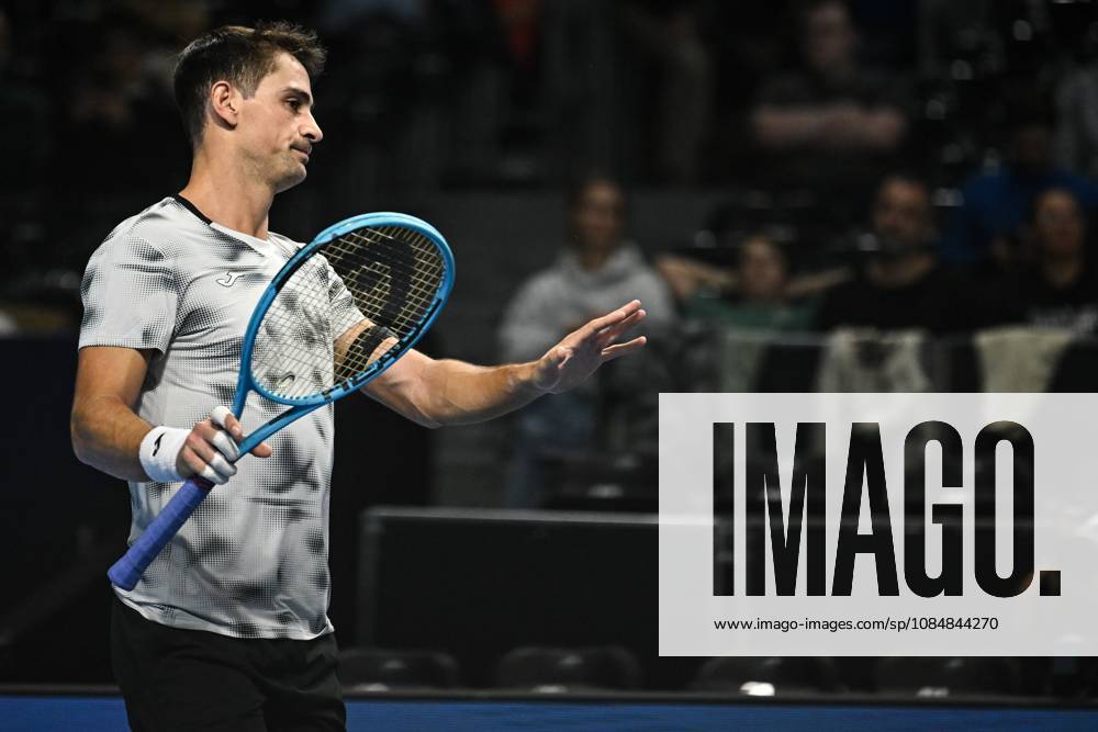 Mariano Navone of Argentina look dejected during the European Open ATP, Tennis Herren tennis tournament in Brussels, on 21 October. This year s edition of the tournament is taking place from 17 to 25 October DAVIDxPINTENS x190497702x