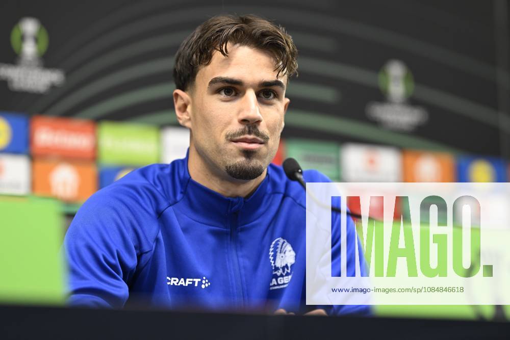 SC Braga v KAA Gent - UEFA Conference League Media Activities 21 10 2026 BRAGA, PORTUGAL - OCTOBER 21 : Tiago Alves Araujo Felipe defender of KAA Gent speaking with the media during a pre-match press conference, PK, Pressekonferenz ahead of the UEFA Conference League 2026 27 League Phase matchday 2 match between SC Braga and KAA Gent on October 21, 2026 in Braga, Portugal, 21 10 2026 Braga Portugal