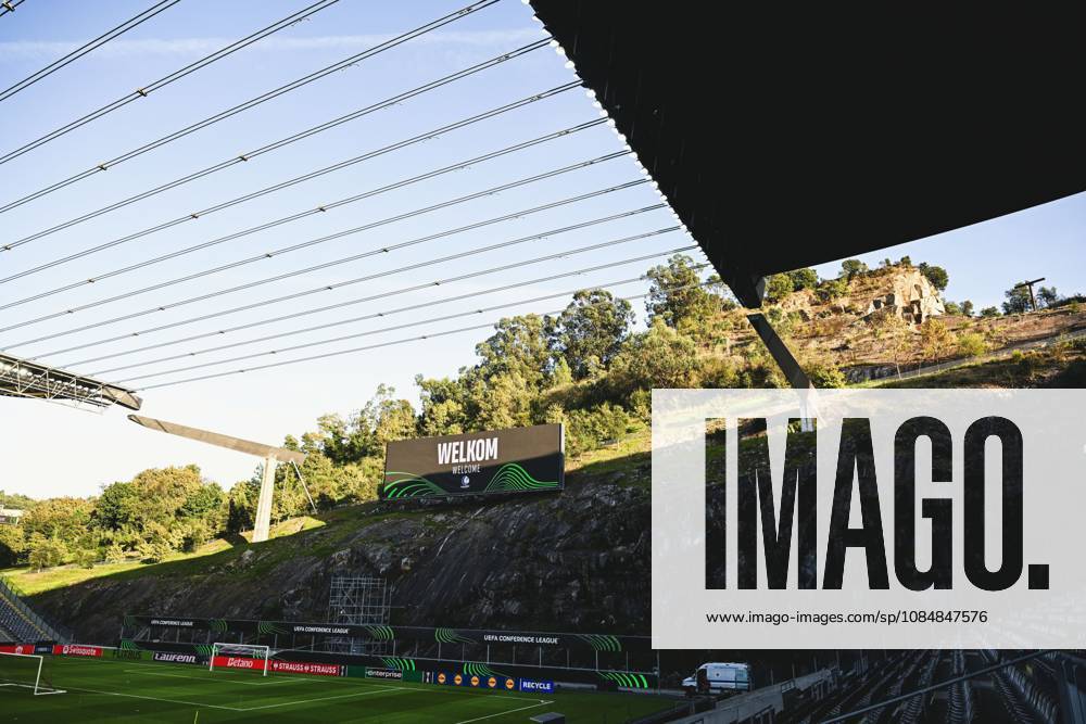 Estadio Municipal de Braga, stadium of SC Braga pictured at a training session of Belgian soccer team KAA Gent, Wednesday 21 October 2026 in Braga, Portugal. The team is preparing for the second match of the UEFA Conference League league phase against Portuguese SC Braga tomorrow. TOM GOYVAERTS TomxGoyvaerts x190519211x