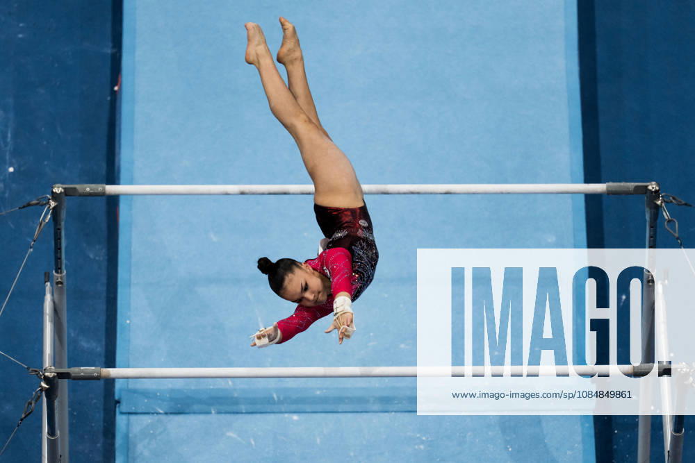 2026 Artistic Gymnastics World Championships, Day 5, Women’s Team Final, October 21, 2026: Milana Kaiumova of Russia and her assistant coach compete on the uneven bars during the women’s team final on day five of the 2026 Artistic Gymnastics World Championships on October 21, 2026 in Rotterdam. Photo by Joel Marklund, BILDBYRÅN. Code: JM JM0863 bbeng artistic gymnastics artistic gymnastics gymnastics world championships world championships artistic gymnastics world championships final team final women’s team final