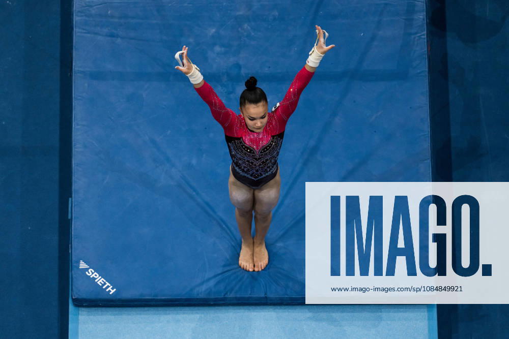 2026 Artistic Gymnastics World Championships, Day 5, Women’s Team Final, October 21, 2026: Milana Kaiumova of Russia celebrates while competing on the uneven bars during the women’s team final on day five of the 2026 Artistic Gymnastics World Championships on October 21, 2026 in Rotterdam. Photo by Joel Marklund, BILDBYRÅN. Code: JM JM0863 bbeng artistic gymnastics gymnastics world championships final team final women s team final celebrates