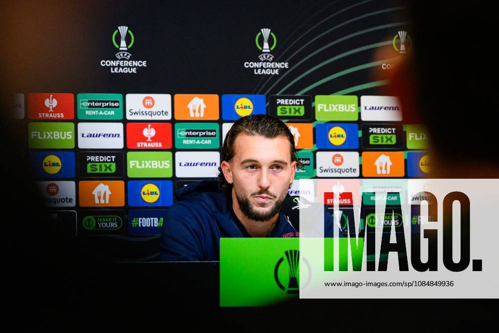 GIBRALTAR , 21 10-2026 , Europa Point stadium , season 2026 2027 , UEFA Conference League football , press conference, PK, Pressekonferenz FC Twente goalkeeper Joel Drommel Press conference Twente x208916308x