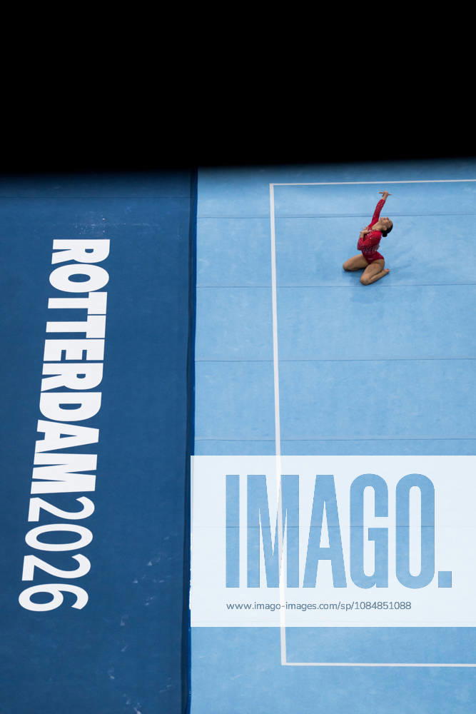 2026 Artistic Gymnastics World Championships, Day 5, Women’s Team Final, October 21, 2026: Maiana Prat of France competes in the floor exercise during the women’s team final on day five of the 2026 Artistic Gymnastics World Championships on October 21, 2026 in Rotterdam. Photo by Joel Marklund, BILDBYRÅN. Code: JM JM0863 bbeng artistic gymnastics gymnastics world championships team final women s team final France