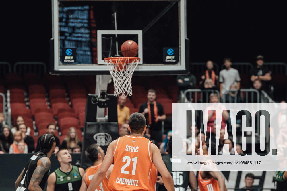 Game Day 4 of the Basketball Eurocup: Niners Chemnitz vs. Slask Wroclaw, October 21, 2026, starting at 7:00 p.m., Chemnitz, Chemnitz Arena. Pictured: Mateo Seric on October 21. Matchday 4 of the Basketball Eurocup: Niners Chemnitz vs. Slask Wroclaw, Chemnitz, Saxony, Germany