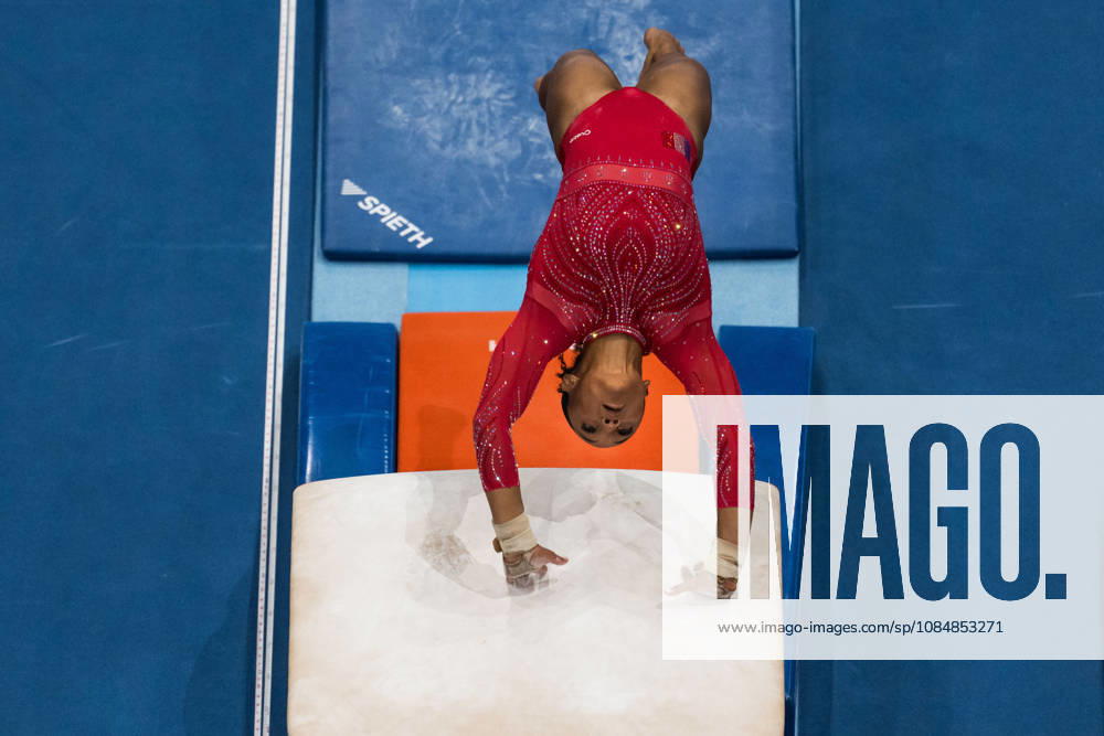 2026 Artistic Gymnastics World Championships, Day 5, Women’s Team Final, October 21, 2026: Celia Serber of France competes in the vault during the women’s team final on day five of the 2026 Artistic Gymnastics World Championships on October 21, 2026 in Rotterdam. Photo by Joel Marklund, BILDBYRÅN. Code: JM JM0863 bbeng artistic gymnastics gymnastics world championships team final women s team final France