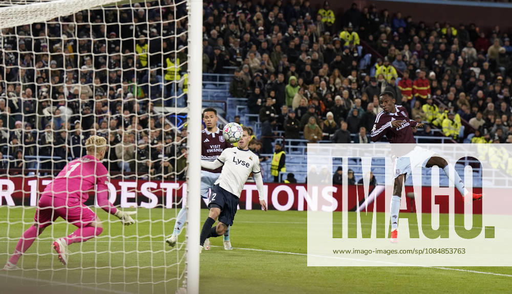 Birmingham, England, 21st October 2026. Nicolas Jackson of Aston Villa heads towards goal during the Aston Villa vs Viking FK UEFA Champions League match at Villa Park, Birmingham. Picture credit should read: Andrew Yates Sportimage . SPI_011_AY_Villa_Viking SPI-5091-0011