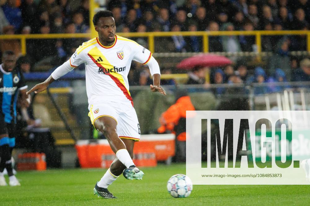 Lens Samson Baidoo pictured in action during a soccer game between Belgian Club Brugge KV and French Racing Club de Lens, Wednesday 21 October 2026 in Brugge, on day three of the UEFA Champions League league phase. KURTxDESPLENTER x190539426x
