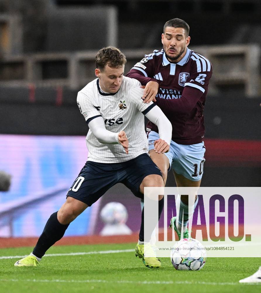 Peter Buch Christiansen of Viking and Emi Buendia of Aston Villa Aston Villa v Viking, UEFA Champions League, Football, Villa Park, Birmingham, UK - 21 Oct 2026Birmingham Villa Park United Kingdom