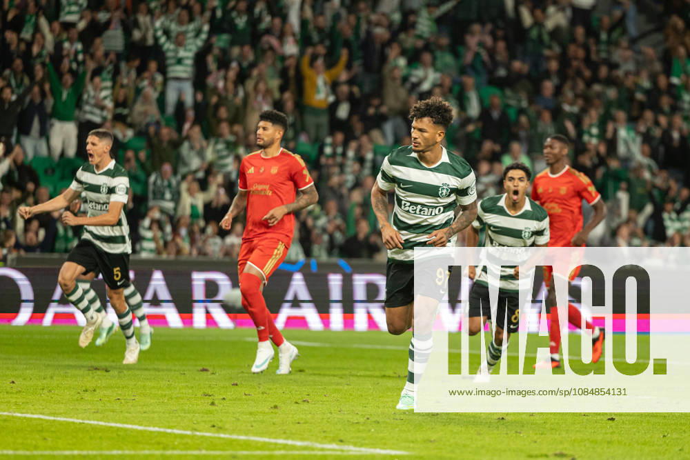 Luis Suarez celebrating after goal seen in football match between Sporting CP and LASK in UEFA Champions League 2026 27 at Estadio JosÃ Alvalade, Lisboa, Portugal (Luis Loureiro Ball Raw Images PT) Lisboa Estadio JosÃ Alvalade Portugal
