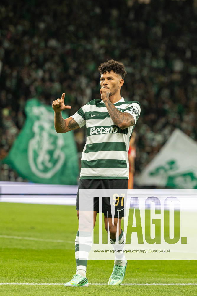 Luis Suarez celebrating after goal seen in football match between Sporting CP and LASK in UEFA Champions League 2026 27 at Estadio JosÃ Alvalade, Lisboa, Portugal (Luis Loureiro Ball Raw Images PT) Lisboa Estadio JosÃ Alvalade Portugal