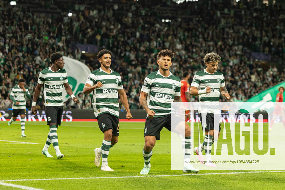 Luis Suarez celebrating after goal seen in football match between Sporting CP and LASK in UEFA Champions League 2026 27 at Estadio JosÃ Alvalade, Lisboa, Portugal (Luis Loureiro Ball Raw Images PT) Lisboa Estadio JosÃ Alvalade Portugal