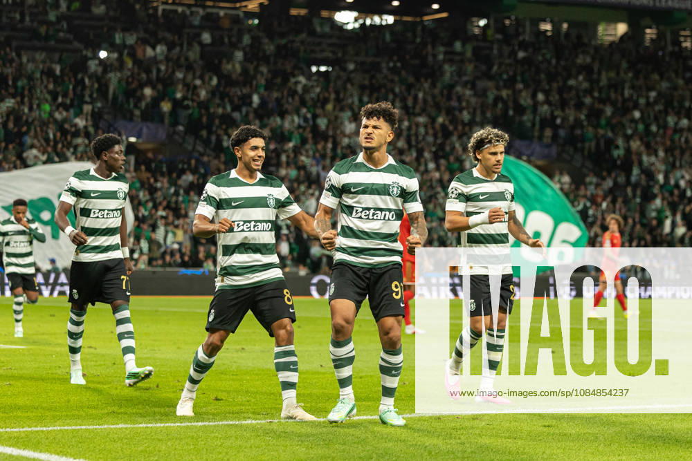 Luis Suarez celebrating after goal seen in football match between Sporting CP and LASK in UEFA Champions League 2026 27 at Estadio JosÃ Alvalade, Lisboa, Portugal (Luis Loureiro Ball Raw Images PT) Lisboa Estadio JosÃ Alvalade Portugal