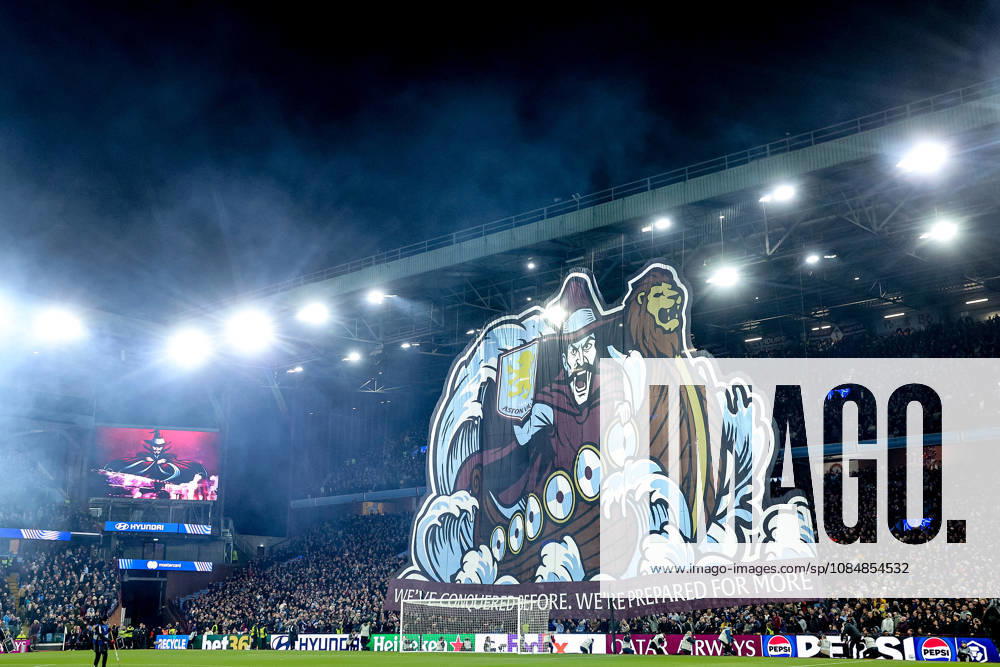 Aston Villa v Viking FK, Champions League TIFO unfurled before the Champions League match between Aston Villa and Viking FK at Villa Park, Birmingham, UK on 21 October 2026. Birmingham Villa Park West Midlands UK Editorial use only ,