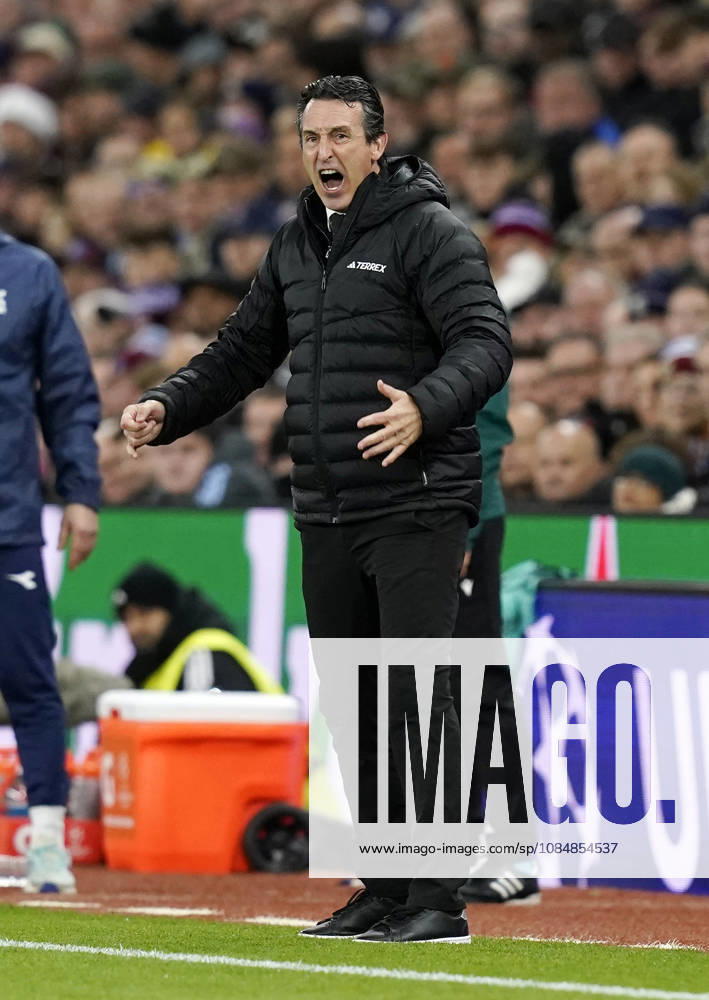Birmingham, England, 21st October 2026. Unai Emery head coach of Aston Villa during the Aston Villa vs Viking FK UEFA Champions League match at Villa Park, Birmingham. Picture credit should read: Andrew Yates Sportimage . SPI_017_AY_Villa_Viking SPI-5091-0018
