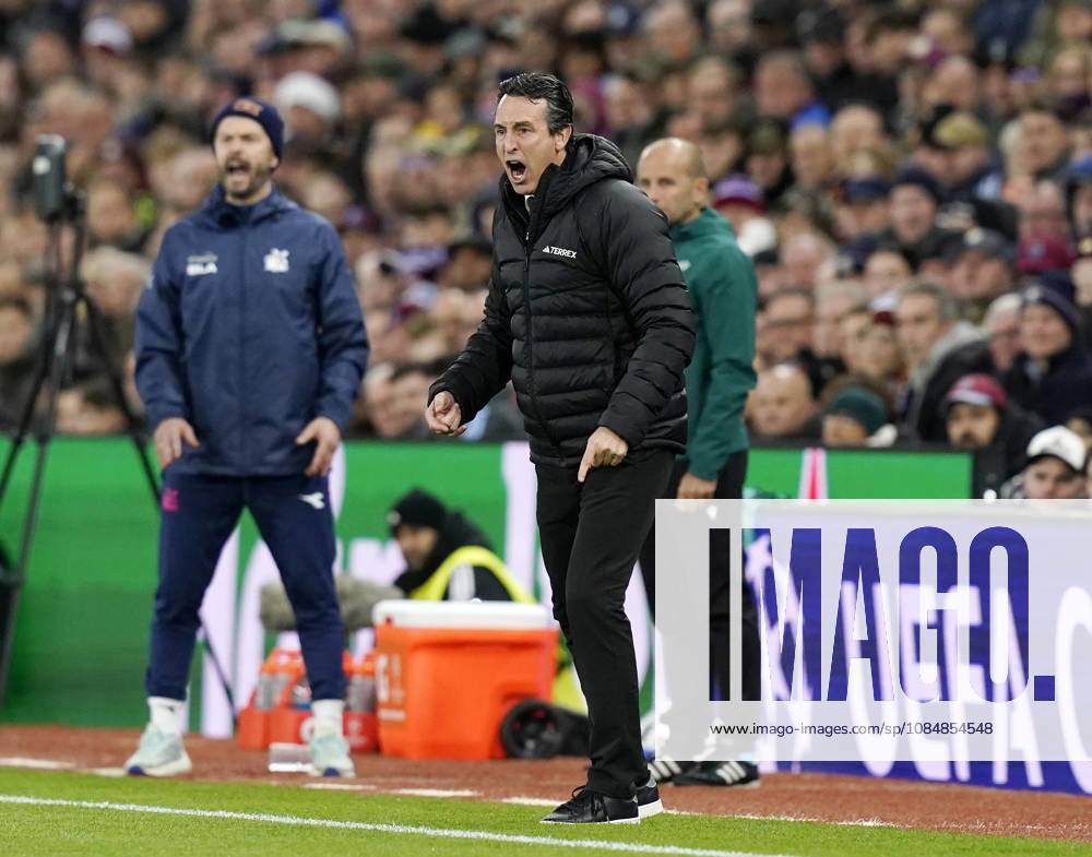Birmingham, England, 21st October 2026. Unai Emery head coach of Aston Villa during the Aston Villa vs Viking FK UEFA Champions League match at Villa Park, Birmingham. Picture credit should read: Andrew Yates Sportimage . SPI_019_AY_Villa_Viking SPI-5091-0020