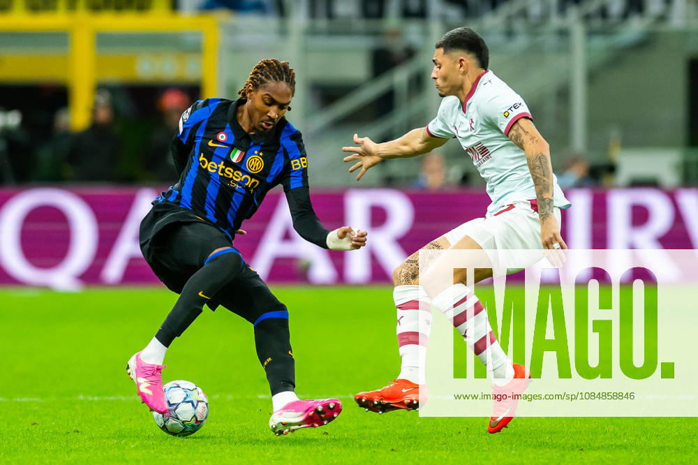 Djed Spence Gleiker Mendoza seen during UEFA Champions League 2026 27 league phase game between Internazionale Milano and FC Shakhtar Donetsk (Gleb Soboliev Ball Raw Images) Milan San Siro Italy