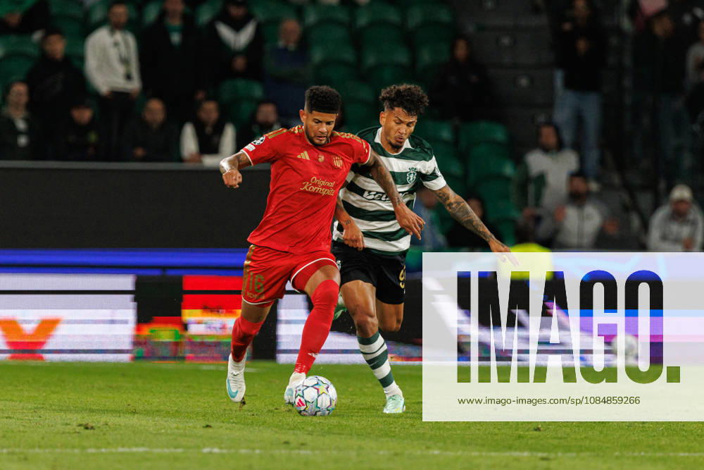 Andres Andrade and Luis Suarez seen in football match between Sporting CP and LASK in UEFA Champions League 2026 27 at Estadio Josà Alvalade, Lisboa, Portugal (Luis Loureiro Ball Raw Images PT) Lisboa Estadio Josà Alvalade Portugal