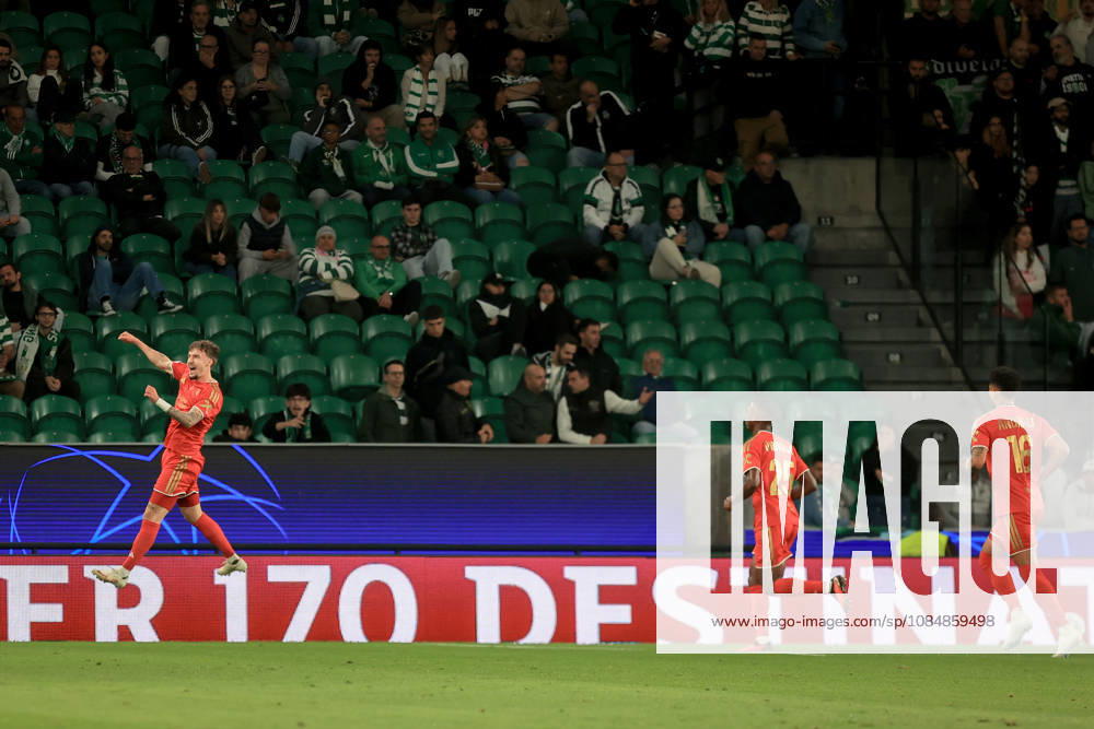 Christoph Lang midfielder of LASK celebrates after scoring the team s first goal during the match between Sporting CP v Lask at Estádio José Alvalade on October 21, 2026 in Lisbon, Portugal (Photo by Valter Gouveia Sports Press Photo)