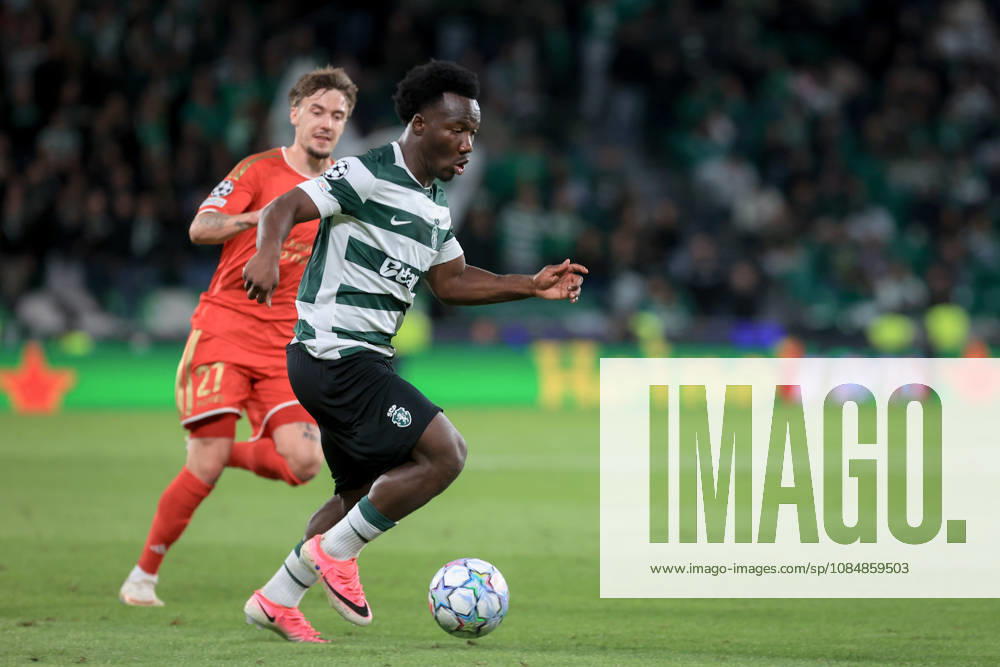 Nestory Irankunda forward of Sporting CP controls the ball during the match between Sporting CP v Lask at Estádio José Alvalade on October 21, 2026 in Lisbon, Portugal (Photo by Valter Gouveia Sports Press Photo)
