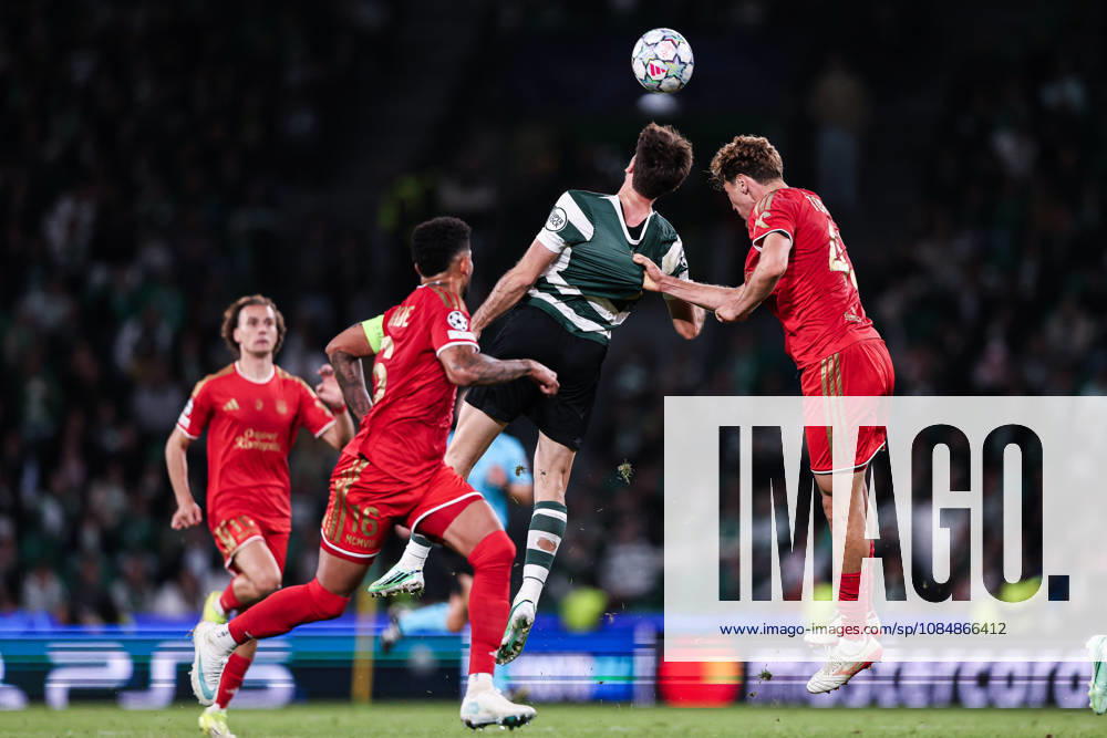 Fotis Ioannidis of Sporting CP heads the ball during the UEFA Champions League first round MD-3 football match between Sporting CP and Lask Linz, in Lisbon on October 21, 2026. Lisboa Portugal - ZUMAg283 20261021_zsp_g283_025