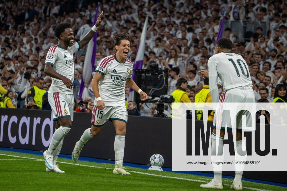 Vinicius Jr (L), Arda GoÂ¼ler (C) and Kylian Mbappo (R) (Real Madrid) seen in action during the UEFA Champions League 2026 2027 match between Real Madrid and RB Leipzig..Final score: Real Madrid 4-1 RB Leipzig. UEFA Champions League 2026 2027 (Match Finished) Real Madrid And RB Leipzig In Madrid, Spain - 21 Oct 2026 - ZUMAs197 20261021_aaa_s197_516