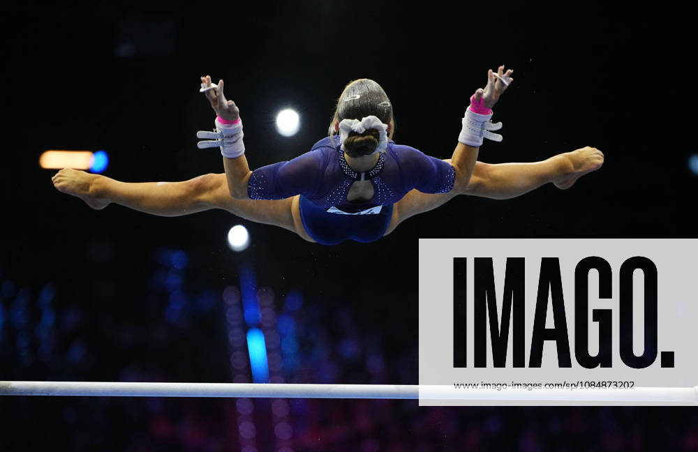 Claire Pease of the U.S. on the uneven bars during the artistic gymnastics competition on Day 5 of the World Championships at Ahoy in Rotterdam, Netherlands, on October 21, 2026. DeFodi Images