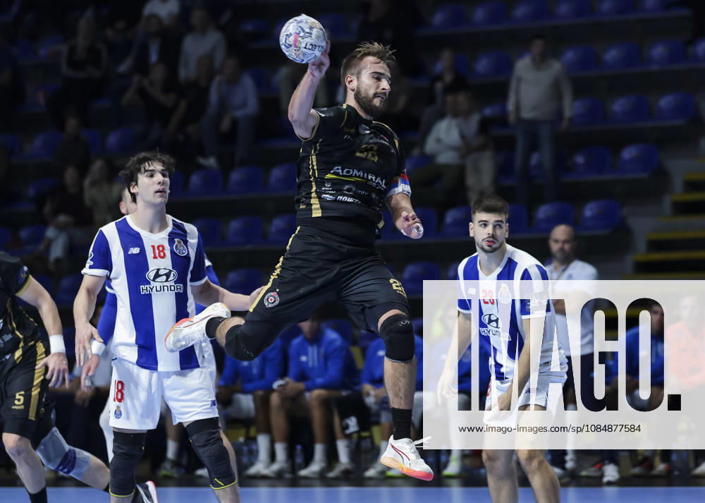 Partizan v Porto - EHF Champions League Ivan Micic (C) of Partizan in action during the EHF Champions League Season 2026 2027 Group Phase match between RK Partizan v FPorto at Aleksandar Nikolic Hall on October 21, 2026 in Belgrade, Serbia. Belgrade Serbia
