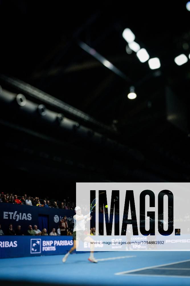 Raphael Collignon of Belgium pictured in action during the European Open ATP, Tennis Herren tennis tournament in Brussels, on Thursday 22 October. This year s edition of the tournament is taking place from 17 to 25 October JASPERxJACOBS x190644820x