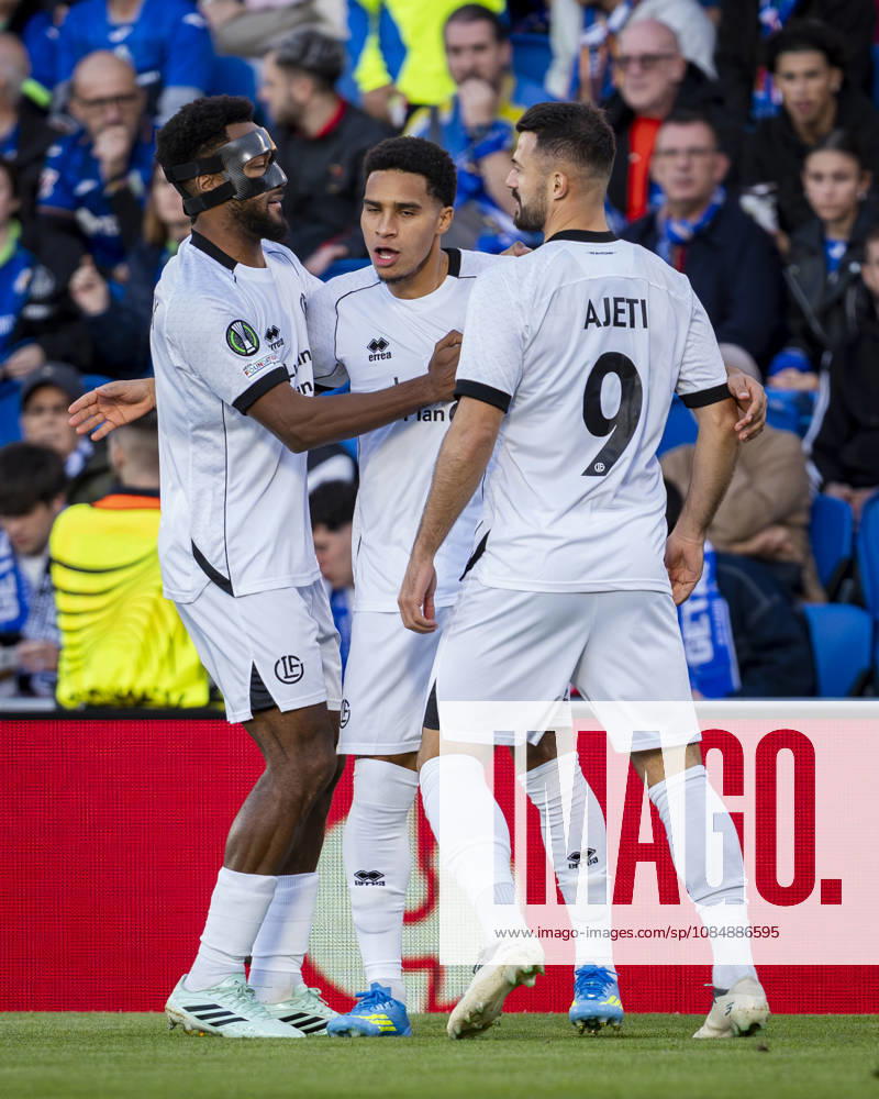 Getafe CF v FC Lugano - UEFA Conference League 2026 27 League Phase MD2 GETAFE, SPAIN - OCTOBER 22: Yanis Cimignani of FC Lugano (C) celebrates his goal with his teammates during the UEFA Conference League 2026 27 League Phase MD2 match between Getafe CF and FC Lugano at Estadio Coliseum on October 22, 2026 in Getafe, Spain. Madrid Estadio Coliseum Madrid Spain