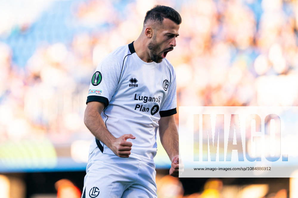 SOCCER - UEFA Conference League - Getafe CF vs. Lugano Photo by IPA ABACAPRESS.COM90038354 - MADRID, SPAIN - OCTOBER 21: Albian Ajeti of FC Lugano celebrates a goal during the UEFA Champions League 2026 27 Group Stage Matchday 3 match between Real Madrid CF and RB Leipzig at Santiago Bernabéu Stadium on October 21, 2026, in Madrid, Spain. (Tomas Garrido TGB Photo during the Getafe CF vs. Lugano UEFA Conference League soccer match in Getafe, Spain, on October 22, 2026 Getafe Spain