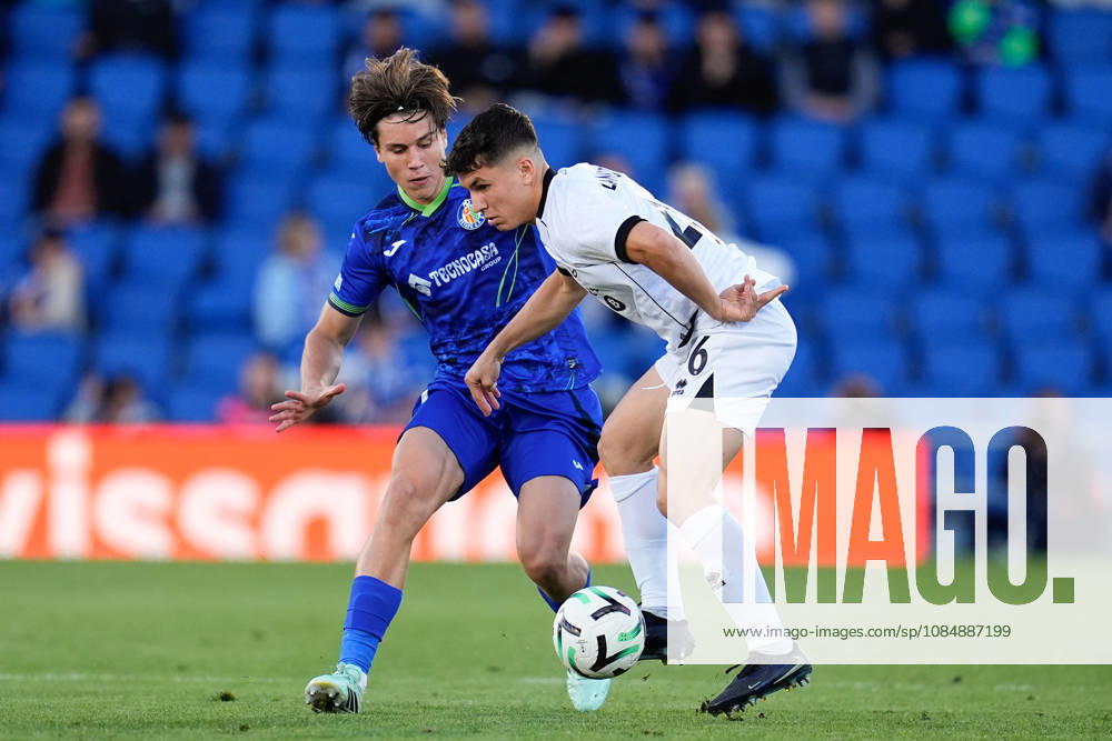 Mattia Zanotti of FC Lugano and Davinchi of Getafe CF compete for the ball during the UEFA Conference League 2026 27 League Phase MD2 football match between Getafe CF and FC Lugano at Coliseum de Getafe stadium on October 22, 2026, in Getafe, Spain. Getafe CF V FC Lugano - UEFA Conference League 2026 27 League Phase MD2 - ZUMAa181 20261022_zaa_a181_029