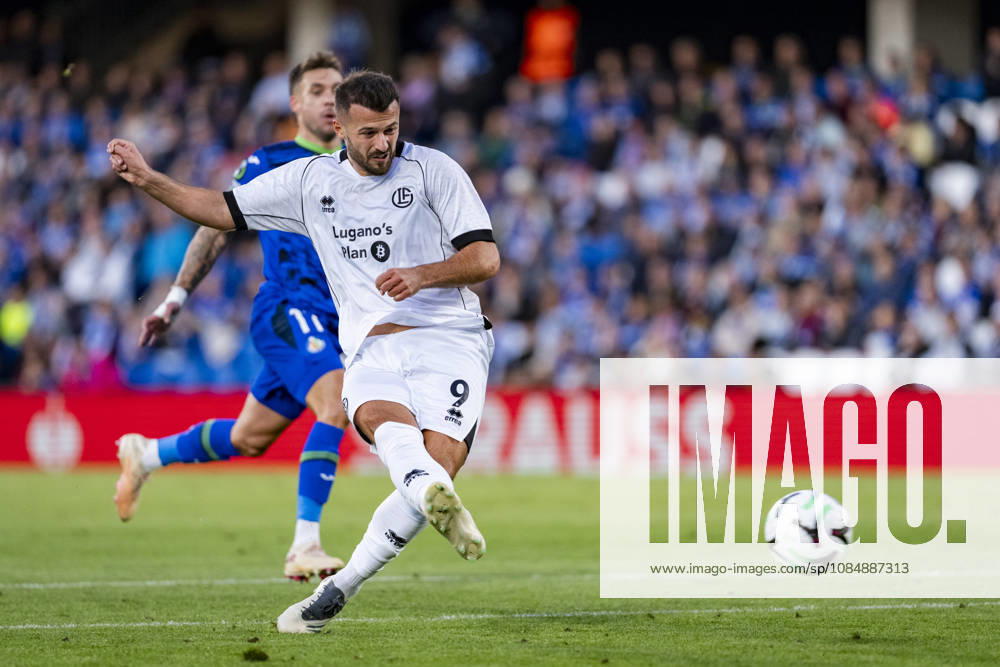 Getafe CF v FC Lugano - UEFA Conference League 2026 27 League Phase MD2 GETAFE, SPAIN - OCTOBER 22: Albian Ajeti of FC Lugano attempts a kick during the UEFA Conference League 2026 27 League Phase MD2 match between Getafe CF and FC Lugano at Estadio Coliseum on October 22, 2026 in Getafe, Spain. Madrid Estadio Coliseum Madrid Spain