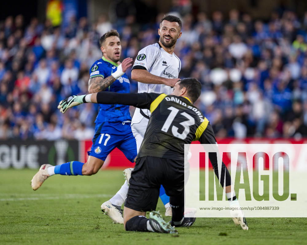 Getafe CF v FC Lugano - UEFA Conference League 2026 27 League Phase MD2 GETAFE, SPAIN - OCTOBER 22: Albian Ajeti of FC Lugano (C) celebrates his goal during the UEFA Conference League 2026 27 League Phase MD2 match between Getafe CF and FC Lugano at Estadio Coliseum on October 22, 2026 in Getafe, Spain. Madrid Estadio Coliseum Madrid Spain