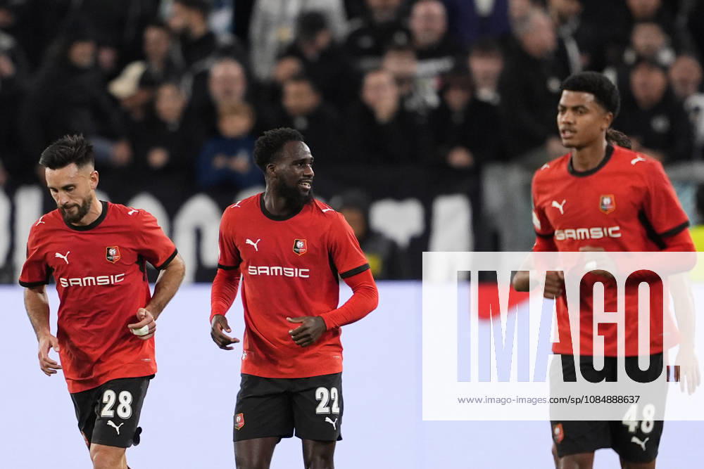 Rennes Boulaye Dia celebrates after scoring goal from a penalty kick for his team 1-2 during the UEFA Europa League soccer match, between Juventus and Rennes at the Allianz Stadium in Turin, north west Italy - Matchday 3- Thursday, October 22, 2026. - Soccer