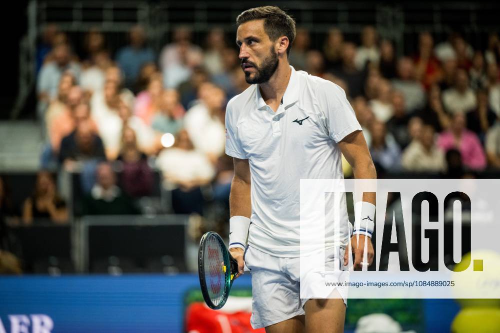 Damir Dzumhur of Bosnia and Herzegovina pictured in action during the European Open ATP, Tennis Herren tennis tournament in Brussels, on Thursday 22 October. This year s edition of the tournament is taking place from 17 to 25 October JASPERxJACOBS x190673458x