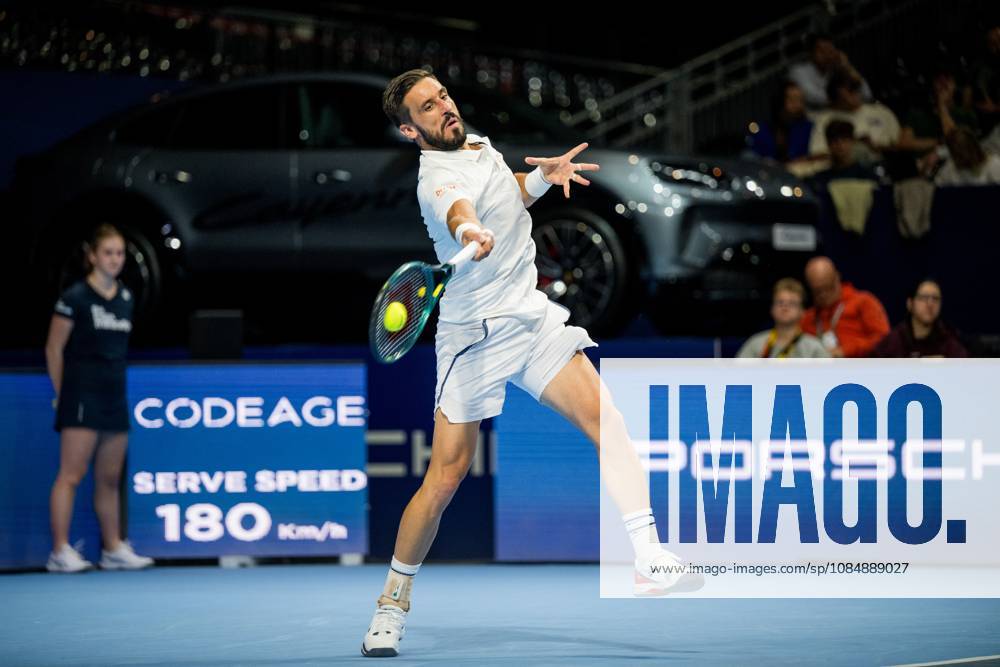 Damir Dzumhur of Bosnia and Herzegovina pictured in action during the European Open ATP, Tennis Herren tennis tournament in Brussels, on Thursday 22 October. This year s edition of the tournament is taking place from 17 to 25 October JASPERxJACOBS x190673466x