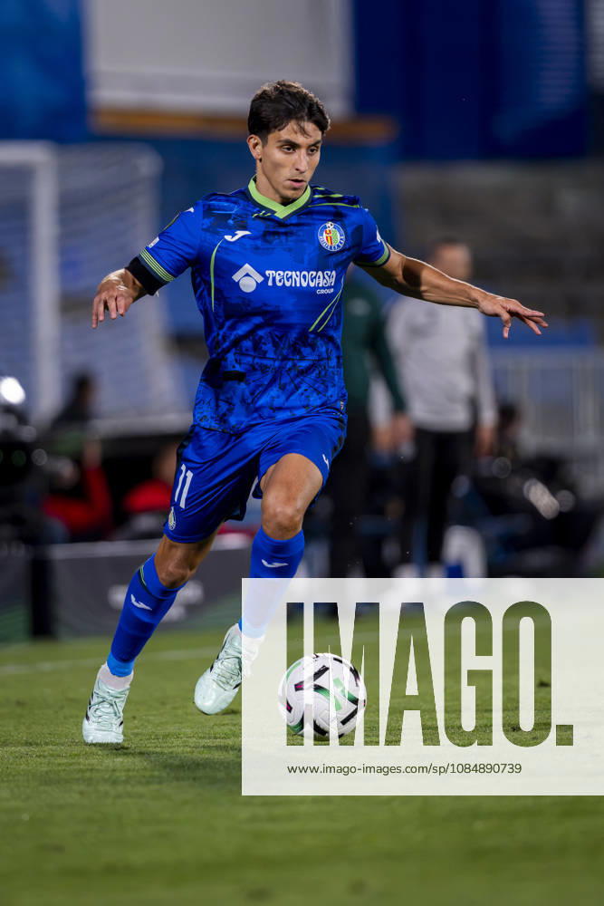 Getafe CF v FC Lugano - UEFA Conference League 2026 27 League Phase MD2 GETAFE, SPAIN - OCTOBER 22: Ramon Terrats of Getafe CF is in action with the ball during the UEFA Conference League 2026 27 League Phase MD2 match between Getafe CF and FC Lugano at Estadio Coliseum on October 22, 2026 in Getafe, Spain. Madrid Estadio Coliseum Madrid Spain