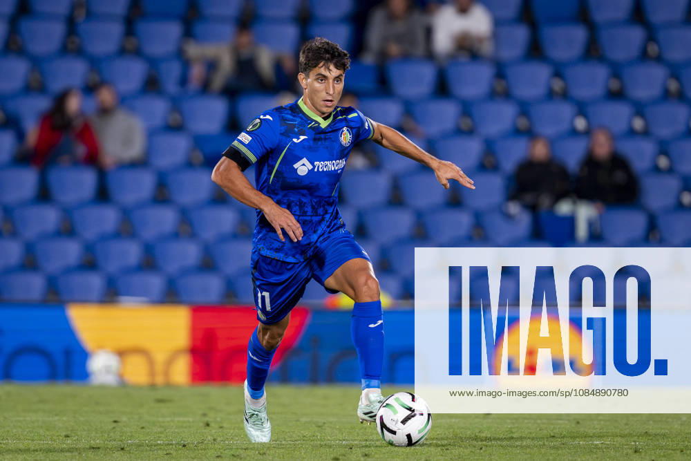 Getafe CF v FC Lugano - UEFA Conference League 2026 27 League Phase MD2 GETAFE, SPAIN - OCTOBER 22: Ramon Terrats of Getafe CF is in action with the ball during the UEFA Conference League 2026 27 League Phase MD2 match between Getafe CF and FC Lugano at Estadio Coliseum on October 22, 2026 in Getafe, Spain. Madrid Estadio Coliseum Madrid Spain