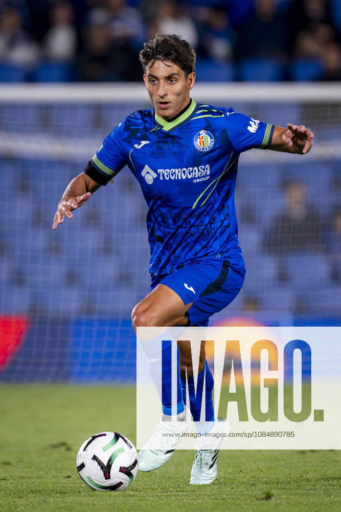 Getafe CF v FC Lugano - UEFA Conference League 2026 27 League Phase MD2 GETAFE, SPAIN - OCTOBER 22: Ramon Terrats of Getafe CF is in action with the ball during the UEFA Conference League 2026 27 League Phase MD2 match between Getafe CF and FC Lugano at Estadio Coliseum on October 22, 2026 in Getafe, Spain. Madrid Estadio Coliseum Madrid Spain