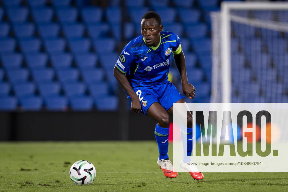 Getafe CF v FC Lugano - UEFA Conference League 2026 27 League Phase MD2 GETAFE, SPAIN - OCTOBER 22: Dakonam Djene of Getafe CF is in action with the ball during the UEFA Conference League 2026 27 League Phase MD2 match between Getafe CF and FC Lugano at Estadio Coliseum on October 22, 2026 in Getafe, Spain. Madrid Estadio Coliseum Madrid Spain