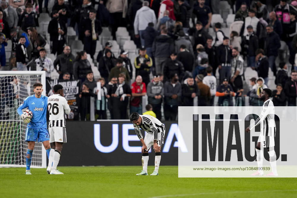 Juventus player disappointed during the UEFA Europa League soccer match, between Juventus and Rennes at the Allianz Stadium in Turin, north west Italy - Matchday 3- Thursday, October 22, 2026. - Soccer