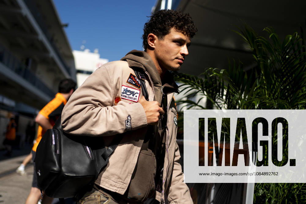 British Formula One driver Lando Norris of McLaren F1 Team arrives in the paddock during the Formula One United States Grand Prix at the Circuit of the Americas in Austin, Texas on Thursday, October 22, 2026. AUS2026102217 GREGxNASH