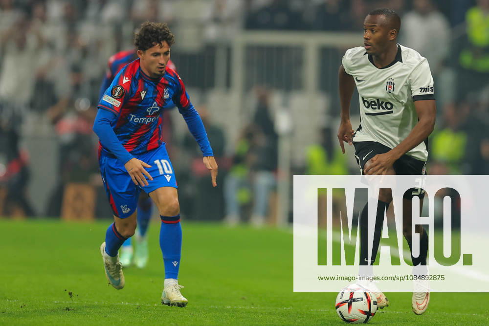 2026-10-22 Besiktas JK v Crystal Palace FC - UEFA Europa League 2026 27 League Phase MD3 ISTANBUL, TURKEY - OCTOBER 22: Yeremy Pino of Crystal Palace, Tiago Djalo of Besiktas JK during the UEFA Europa League 2026 27 League Phase MD3 match between Besiktas JK and Crystal Palace FC at Tupras Stadium on October 22, 2026 in Istanbul, Turkey. (Photo by BSR Agency) Istanbul Turkey Content not available for redistribution in The Netherlands directly or indirectly through any third parties.