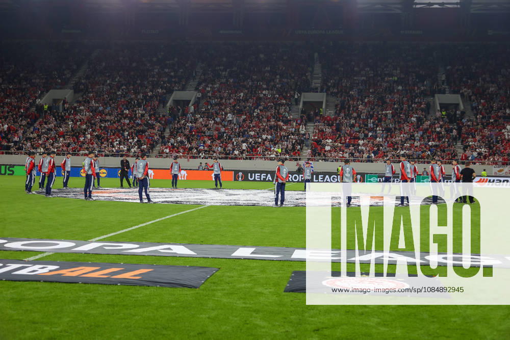 Olympiacos F.C. v AC Sparta Prague UEFA Europa League Ball boys line up before the start of the UEFA Europa League match at Karaiskakis Stadium, Piraeus 22 10 2026 UK Newspapers OUT