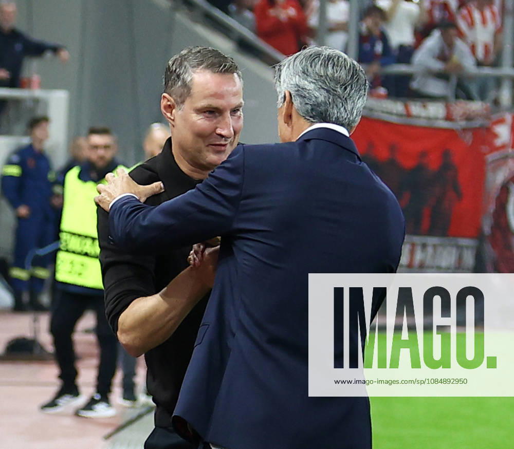 Olympiacos F.C. v AC Sparta Prague UEFA Europa League Imanol Alguacil Manager of Olympiacos F.C. and Brian Priske Manager of AC Sparta Prague during the UEFA Europa League match at Karaiskakis Stadium, Piraeus 22 10 2026 UK Newspapers OUT