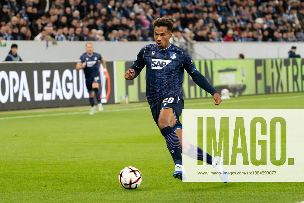 Bambase Conte TSG Hoffenheim, 20 on the ball, action, dribbling, attack, GER, TSG 1899 Hoffenheim vs. Olympique Lyon, soccer, Europa League, Matchday 3, 2026–2027 season, October 22, 2026, GER, TSG 1899 Hoffenheim vs. Olympique Lyon, soccer, Europa League, Matchday 3, 2026–2027 season, October 22, 2026, Sinsheim