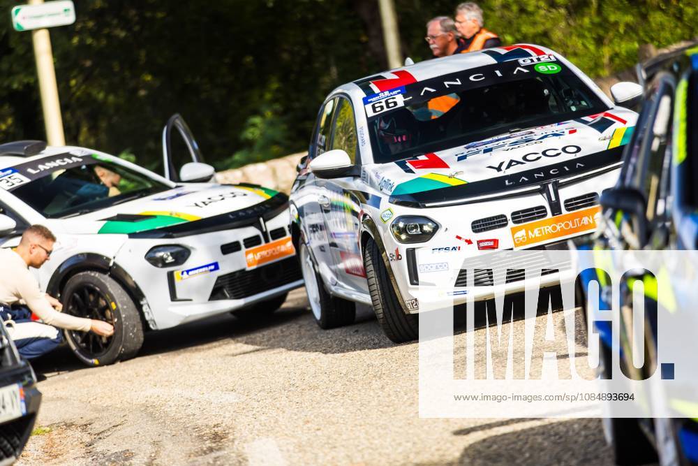 AUTO - CRITERIUM DES CEVENNES 2026 66 NOEL DESLANDES Enzo, SOY Clément, Lancia Ypsilon FR6, ambiance during the Critérium des Cévennes 2026, 8th round of the Championnat de France des Rallyes 2026, from October 23 to 24, 2026 in Brissac, France - BrissacFrance