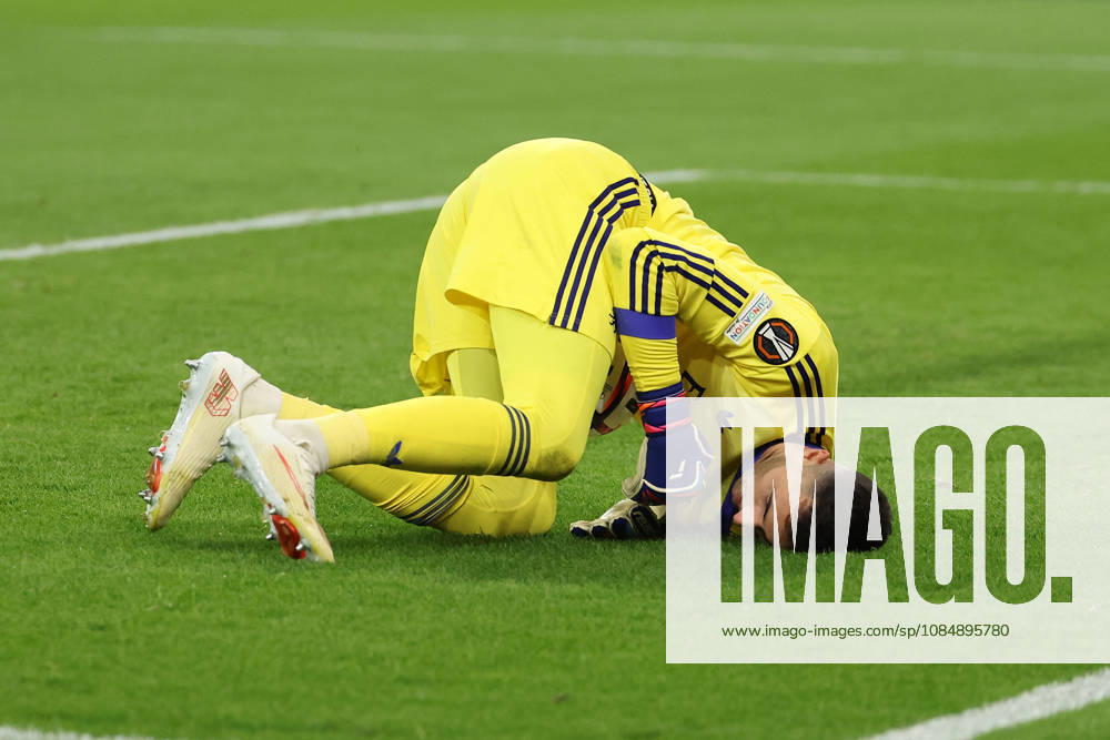 Sinsheim, Germany, October 22: Goalkeeper Dominik Greif of Olympique Lyon in action with the ball during the UEFA Europa League Matchday 3 game on October 27, 2026, between TSG Hoffenheim and Olympique Lyon at the Rhein-Neckar Arena in Sinsheim, Germany