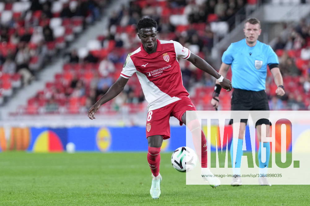 Lamine Camara, AS Monaco, 08 on the ball, Monaco, soccer, UEFA Conference League, Matchday 2, group stage, 2026–2027, AS Monaco vs. SC Freiburg, October 22, 2026, Stade Louis II, Monaco, Monaco, Stade Louis II, Fontvieille, Monaco