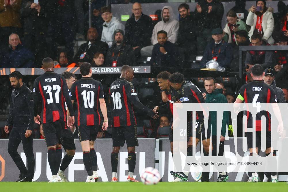 Amine Adli of AFC Bournemouth celebrates their goal to make it 3-0 AFC Bournemouth v AC Milan, UEFA Europa League, Football, Vitality Stadium, Bournemouth, UK - 22 Oct 2026Bournemouth Vitality Stadium United Kingdom